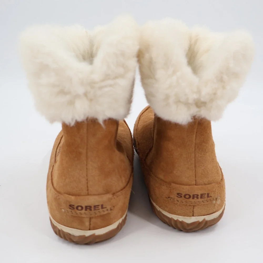 Sorel Out N About Plus Boot Women 10 Brown Suede Faux Fur Insulated‎ NL3073-286